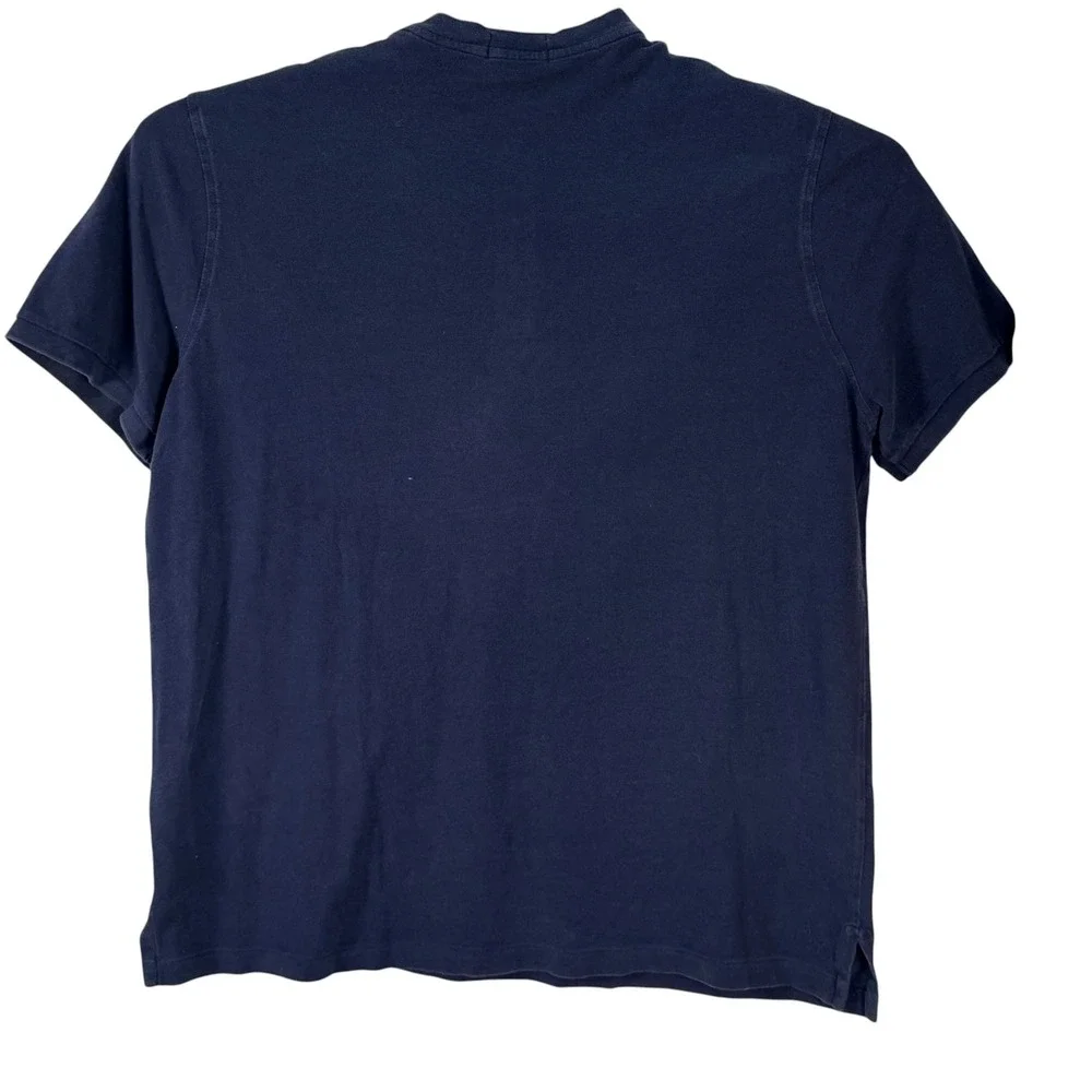 Polo Ralph Lauren Henley Mens XL Navy Blue Short Sleeve Featherweight Mesh Pony